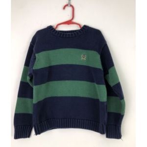 Tommy Hilfiger Kids Heavyweight Sweater Size 6 Green Blue Stripe